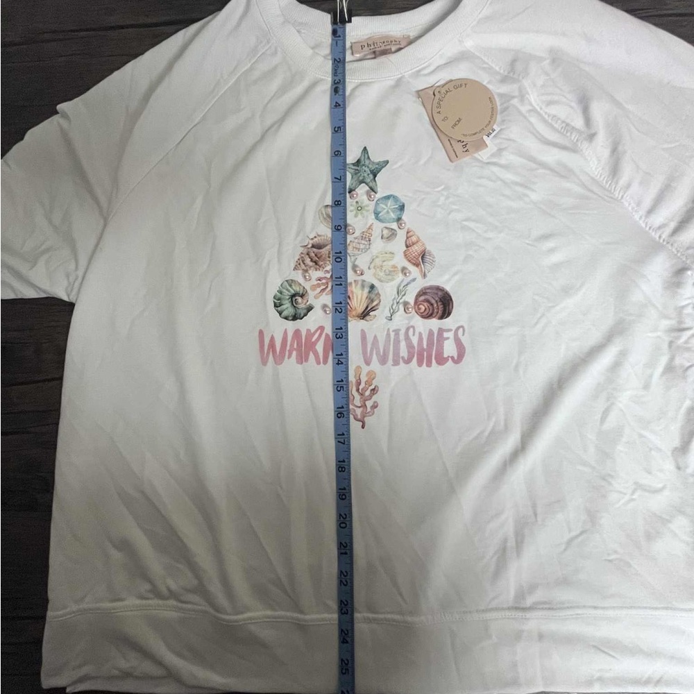 NWT Philosophy Woman Seashell Tree Long Sleeve Shirt Plus 1X - Picture 4 of 5